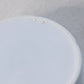 Circular Light Blue Ceramic Lidded Dish with Feather Design on Top