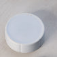 Circular Light Blue Ceramic Lidded Dish with Feather Design on Top