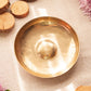Circular Medium Ornate Brass Lidded Box with Planter Details