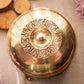 Circular Medium Ornate Brass Lidded Box with Planter Details