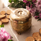 Circular Medium Ornate Brass Lidded Box with Planter Details