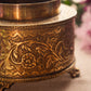 Circular Medium Ornate Brass Lidded Box with Planter Details