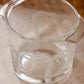 Vintage Clear Glass Etched Palm Tree Handled Ice Bucket