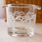Vintage Clear Glass Etched Palm Tree Handled Ice Bucket