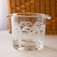 Vintage Clear Glass Etched Palm Tree Handled Ice Bucket