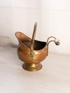 Vintage Medium Copper and Brass Scuttle Bucket with Lion Head Designs