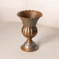 Copper & Silver Tone Metal Footed Vase with Ruffle Edge