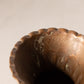 Copper & Silver Tone Metal Footed Vase with Ruffle Edge
