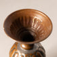 Copper & Silver Tone Metal Footed Vase with Ruffle Edge
