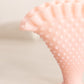 Vintage Fenton Light Pink Milk Glass Hobnail Mini Fan Vase