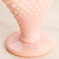 Vintage Fenton Light Pink Milk Glass Hobnail Mini Fan Vase
