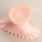 Vintage Fenton Light Pink Milk Glass Hobnail Mini Fan Vase
