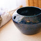 Vintage Dark Blue & Purple Ceramic Violet Pot Planter