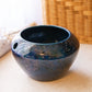 Vintage Dark Blue & Purple Ceramic Violet Pot Planter