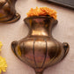 Pair of Dark Solid Brass Urn-Shaped Wall Vases (Set of 2)