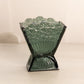 Dark Green Wilkerson Glass Daisy & Button Small Fan Vase