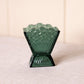 Dark Green Wilkerson Glass Daisy & Button Small Fan Vase