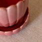 Vintage Dark Pink Haeger Scalloped Ceramic Planter