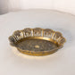 Vintage Gold Tone Metal Oval Ornate Dish Made in Italy