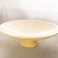 Vintage Extra Large Cream Alabaster Stone Footed Bowl