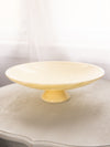 Vintage Extra Large Cream Alabaster Stone Footed Bowl