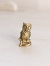 Extra Small Brass Owl on Branch Figurine