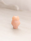 Extra Small Pink Beige Glass Owl Figurine