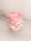 Fenton Pink Rosalene Glass Vase with Hand Painted Floral Details