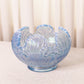 Fenton Blue Iridescent Opalescent Empress Lotus Glass Bowl