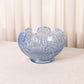 Fenton Blue Iridescent Opalescent Empress Lotus Glass Bowl