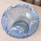 Fenton Blue Iridescent Opalescent Empress Lotus Glass Bowl