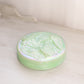 Fenton Circular Light Green Iridescent Glass Butterfly Lidded Dish