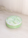 Fenton Circular Light Green Iridescent Glass Butterfly Lidded Dish