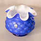Vintage Cobalt Fenton Glass Ruffled Jacqueline Overly Vase