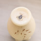 Fenton Cream Satin Glass Vase with Hand Painted Flowers & Ruffle Edge