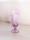 Fenton Dark Pink Opalescent Glass Lily of The Valley Footed Swung Vase