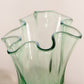 Fenton Green Glass Floral Lily of The Valley Footed Swung Vase