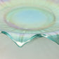 Vintage Green Stretch Glass Shallow Fenton Flower Bowl