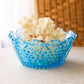 Vintage Imperial Glass Medium Blue Glass Scalloped Hobnail Bowl
