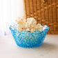 Vintage Imperial Glass Medium Blue Glass Scalloped Hobnail Bowl