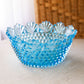 Vintage Imperial Glass Medium Blue Glass Scalloped Hobnail Bowl