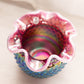 Fenton Iridescent Plum Opalescent Glass Hobnail Ruffle Edge Vase Bowl