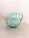 Fenton Jacqueline Teal Green Iridescent Opalescent Glass Pitcher
