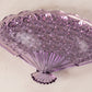 Vintage Fenton Purple Daisy & Button Fan Dish