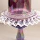 Fenton Purple Iridescent Glass Hobnail Snow Crest Fairy Lamp