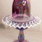 Fenton Purple Iridescent Glass Hobnail Snow Crest Fairy Lamp