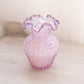 Fenton Purply Pink Iridescent Cased Glass Purple Crest Hobnail Vase