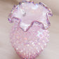 Fenton Purply Pink Iridescent Cased Glass Purple Crest Hobnail Vase