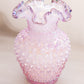 Fenton Purply Pink Iridescent Cased Glass Purple Crest Hobnail Vase