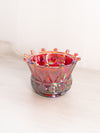 Fenton Red Amberina Iridescent Carnival Glass Windsor Crown Bowl